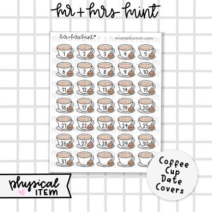 Coffee Cup Calendar Date Cover